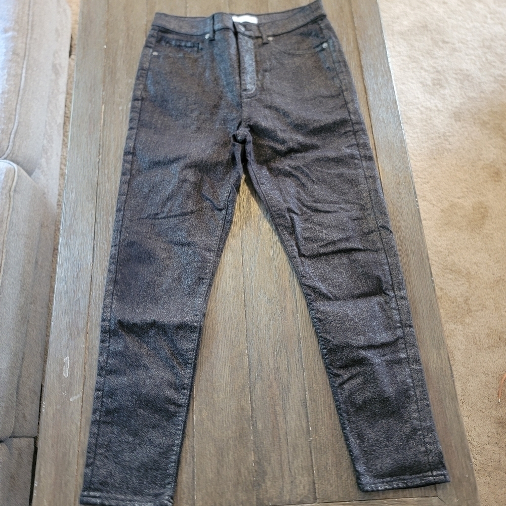 Loft Curvy Shimmer High Rise Skinny Jeans 8/29 - Picture 2 of 11